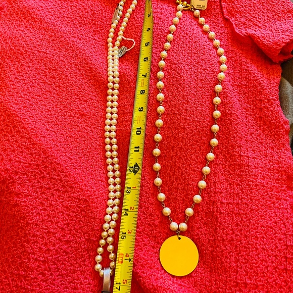 Givenchy 2 Necklaces VINTAGE Pearl Medallion NEW with Tags Nordstrom - Picture 10 of 10